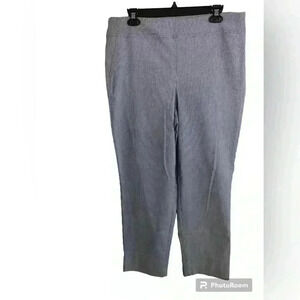 Jones and Co. Womens 20W Trouser Pants Blue and White Stripes straight leg.